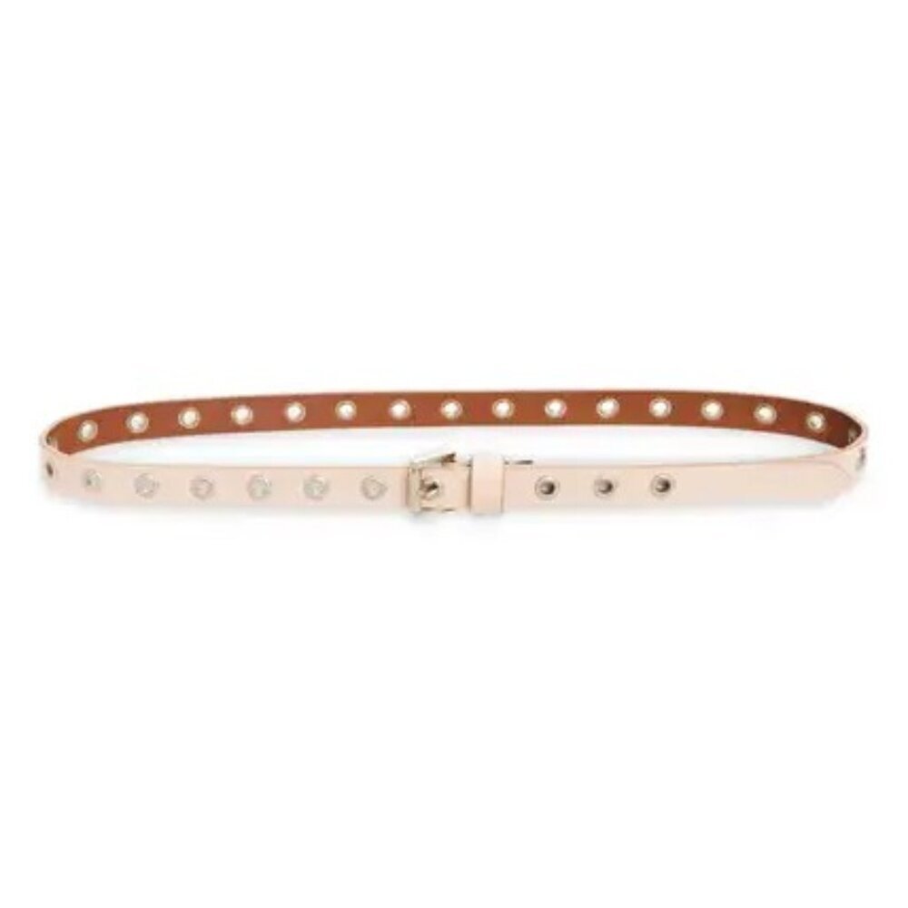 AllSaints Rivet Leather Belt – Blush / Antique Nickel, Medium, NWT